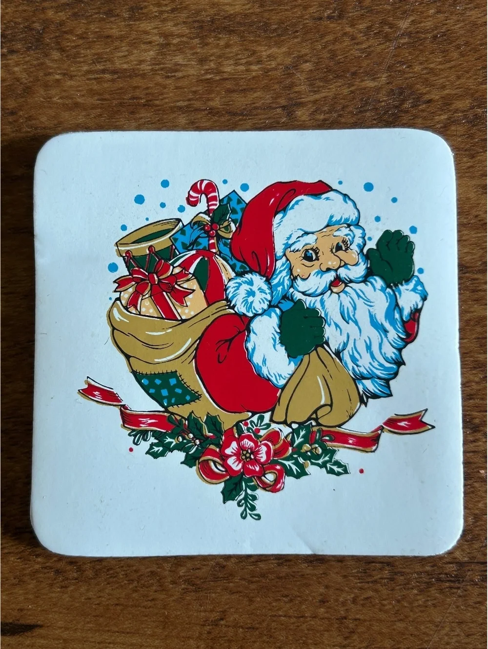 Set of 3 Vintage Santa Claus Holiday Coasters
